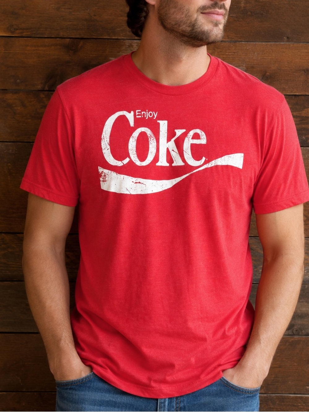 Coca-Cola Enjoy Coke Graphic T-Shirt Men’s XXL Red Distressed Logo Tee